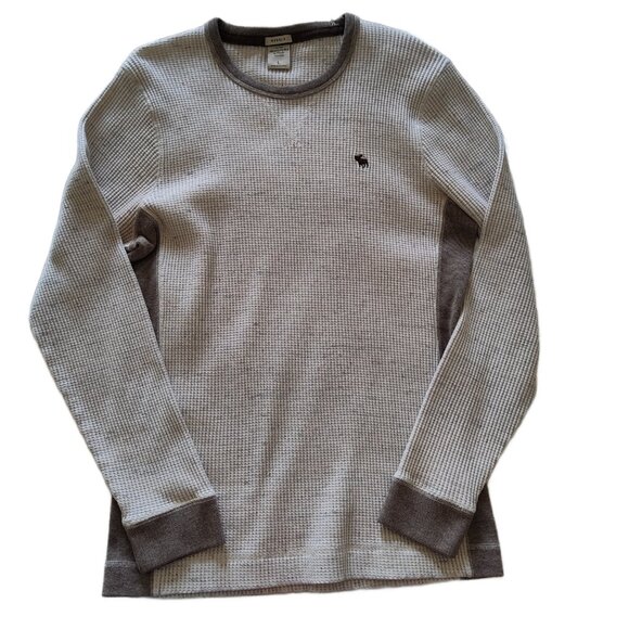 Abercrombie & Fitch Muscle Thermal Waffle Knit Long Sleeve T-shirt Large - Picture 1 of 8